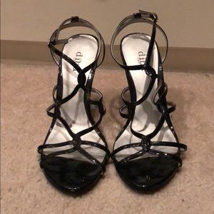 Black strappy heels